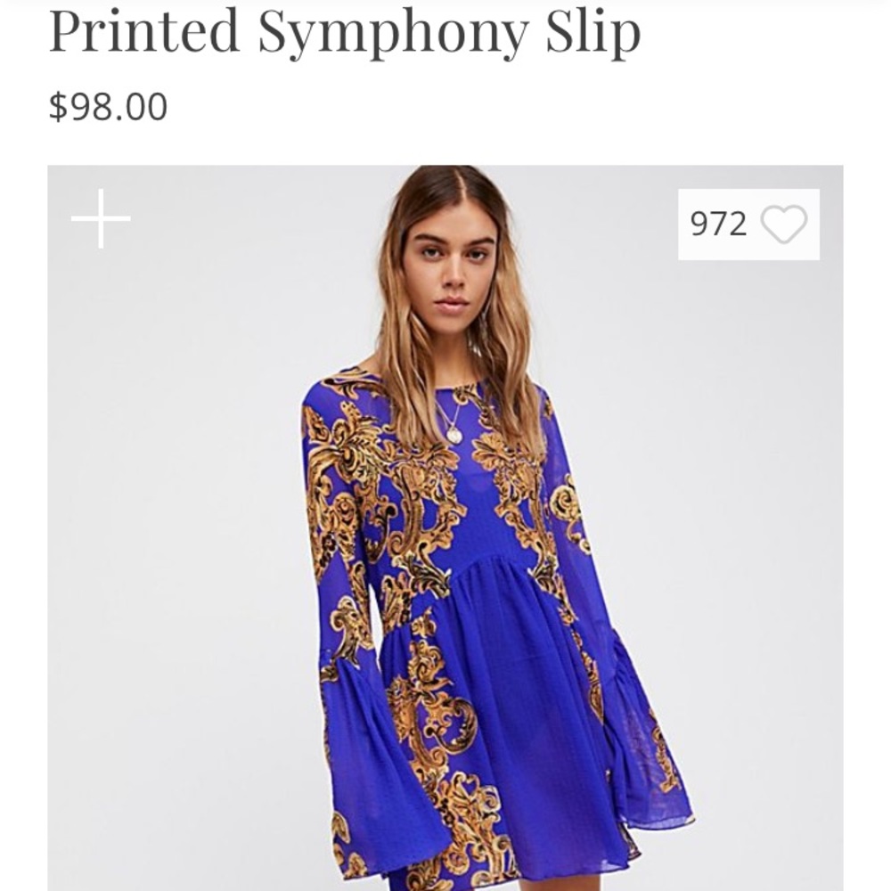 NWT Printed Symphony Slip Dress